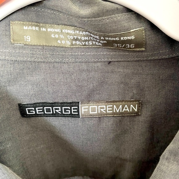 Mens 19 35/36 George Forman Shirt Gray - Picture 3 of 3